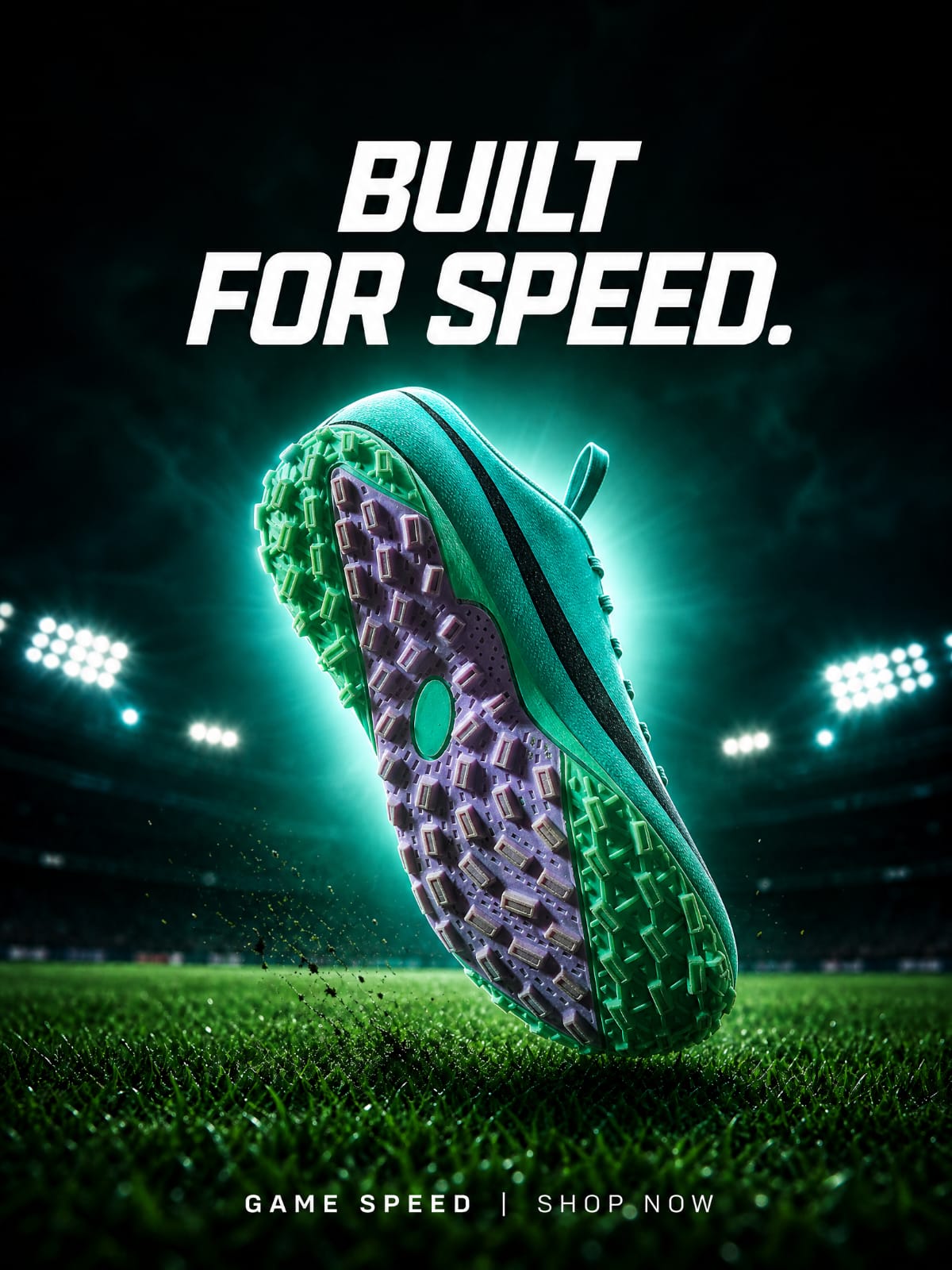 Nike Mercurial-Style Turf Football Shoes – Black & Cyan