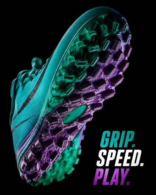 Nike Mercurial-Style Turf Football Shoes – Black & Cyan